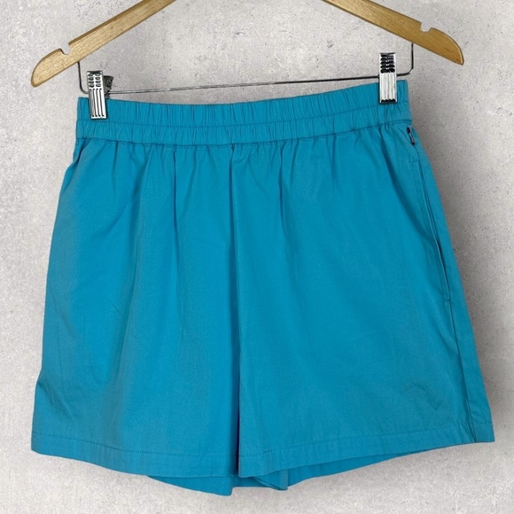 Nordstrom Blue Lightweight High Rise Shorts Pockets 2022 Size Small Beach S NEW‎ - Picture 2 of 10